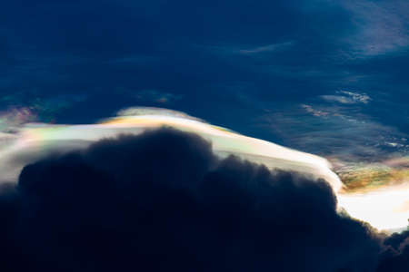 colorful dramatic sky with cloud at sunset.