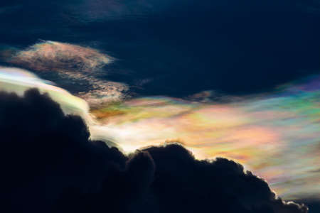 colorful dramatic sky with cloud at sunset.
