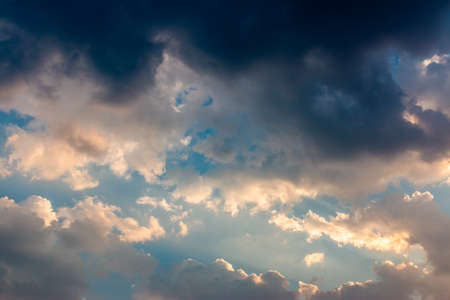 colorful dramatic sky with cloud at sunset.の写真素材
