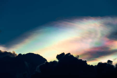 colorful dramatic sky with cloud at sunset.