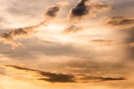 colorful dramatic sky with cloud at sunset.