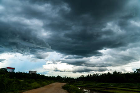 Storm clouds with the rainの写真素材