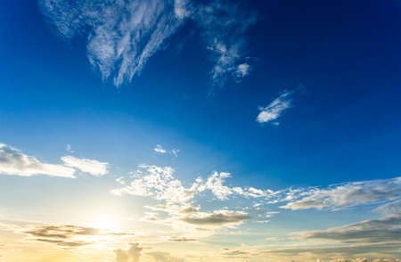 colorful dramatic sky with cloud at sunset.
