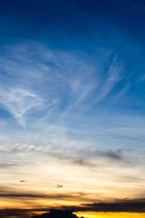 colorful dramatic sky with cloud at sunset.