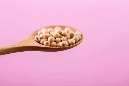 Soybean oil on a wooden background. rustic styleの写真素材