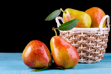 Sweet pears in the basketの写真素材