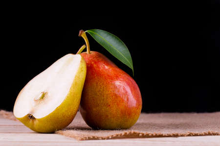 Sweet pears in the basketの写真素材