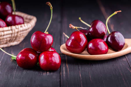 Fresh ripe cherries for background