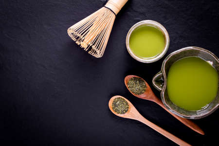 Organic Green Matcha Tea in a Bowl