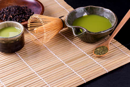 Organic Green Matcha Tea in a Bowl