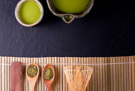Organic Green Matcha Tea in a Bowl