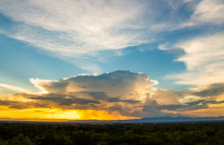 thunder storm sky Rain cloudsの写真素材