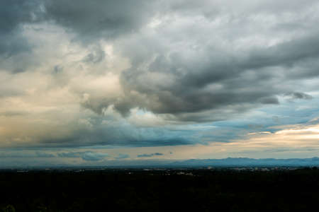 colorful dramatic sky with cloud at sunset.の写真素材