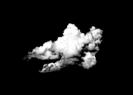 White cloud isolated on a black background realistic cloudの写真素材