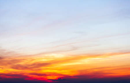 colorful dramatic sky with cloud at sunset