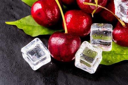 Fresh ripe cherriesの写真素材