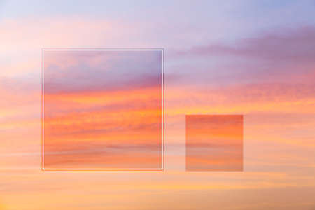 colorful dramatic sky with cloud at sunsetの写真素材
