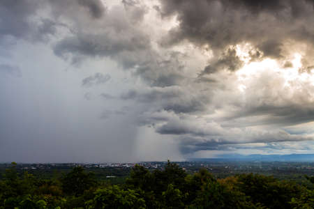 thunder storm sky Rain cloudsの写真素材