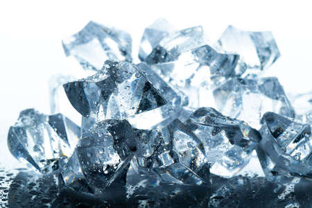 ice cubes on white backgroundの写真素材