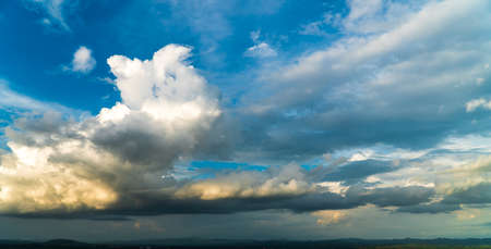 colorful dramatic sky with cloud at sunset
