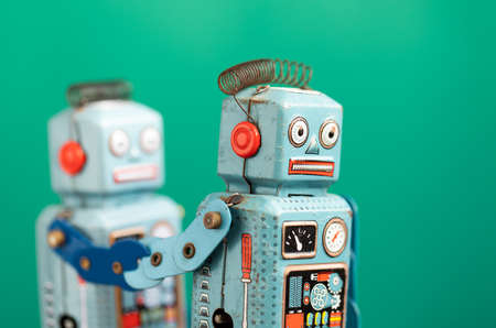 Vintage retro robot tin toyの写真素材