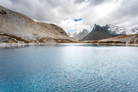 Five Colors Lake at Doacheng Yading National park, Sichuan, China. Last Shangri-laの写真素材
