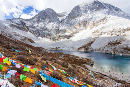 Five Colors Lake at Doacheng Yading National park, Sichuan, China. Last Shangri-laの写真素材