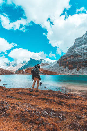Milk lake at Doacheng Yading National park, Sichuan, China. Last Shangri-laの写真素材