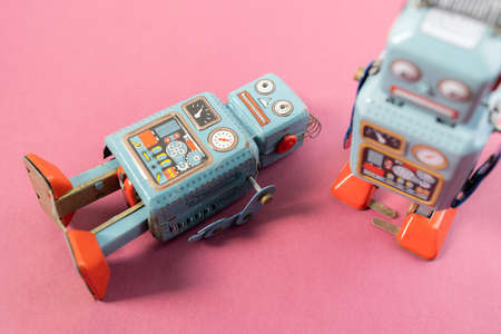 Vintage retro robot tin toyの写真素材