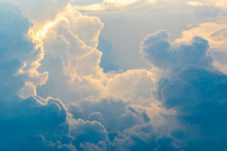 colorful dramatic sky with cloud at sunset