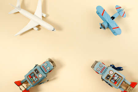 Vintage retro robot tin toyの写真素材