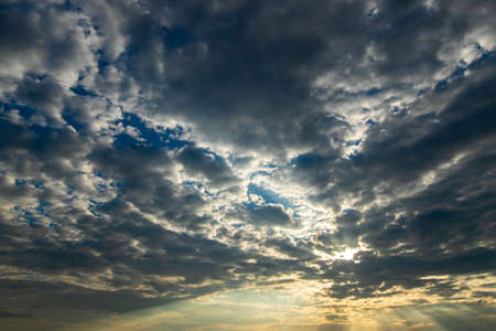 colorful dramatic sky with cloud at sunset
