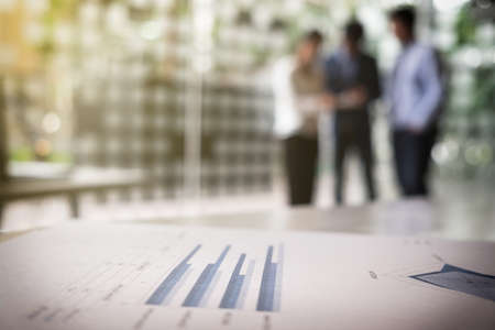 Teamwork process, Blurred abstract background of Business people meeting.の写真素材