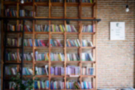 Coffee shop and Library blurred background.の写真素材