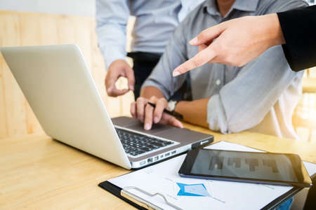 Teamwork process, business colleague meeting to discussing the new project business strategy plan...