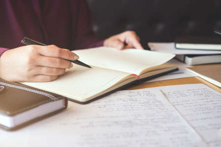 Young students campus or classmates helps friend catching up workbook and learning tutoring in...