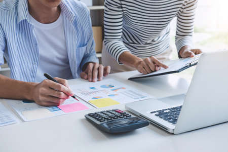 Business team colleagues meeting to conference professional investor working and discussing a new...