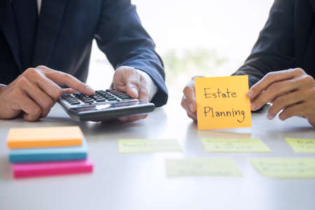 Wealth Management and financial concept, Team of Business accounting analyzing and calculation on...
