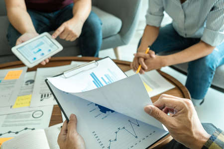 Business partner professional team working together meeting are consultation and analyzing data with...
