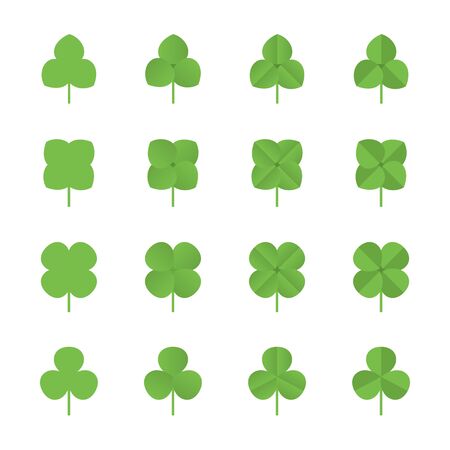 three leaves, four leaves, clover, green, stemのイラスト素材