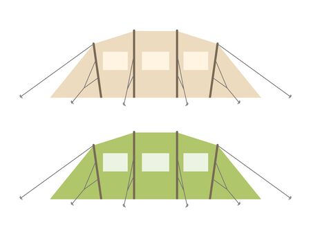 Beige and green tunnel tentのイラスト素材