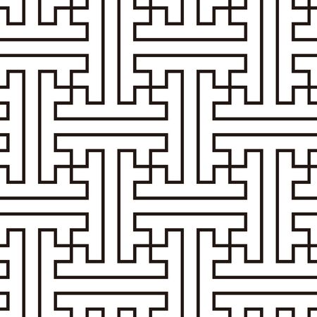 Japanese traditional pattern, square block patternのイラスト素材