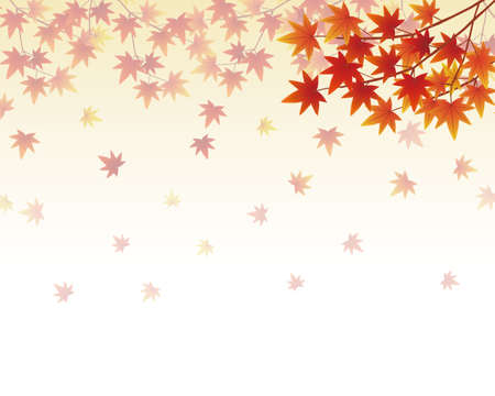 Gradient background with autumn leaves fallingのイラスト素材