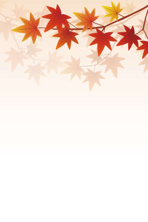 Gradient background with autumn leaves fallingのイラスト素材