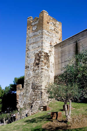 External view of turret of Fuengirola castle in Spain on a sunny dayの写真素材
