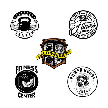 Fitness logo setのイラスト素材