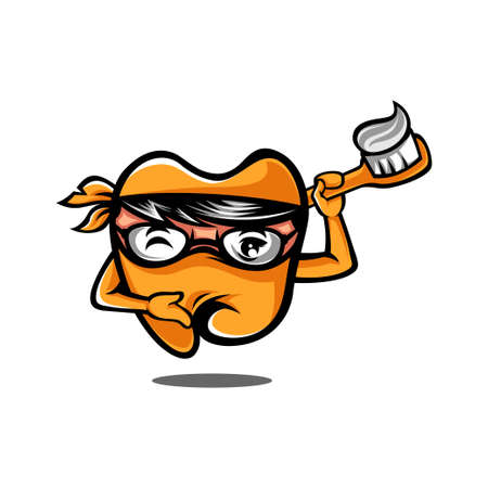 Dental ninja tooth cartoonのイラスト素材