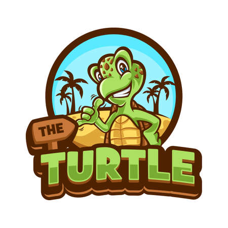 Turtle cartoon mascotのイラスト素材