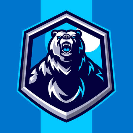 Angry bear mascotのイラスト素材