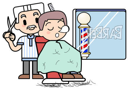 During haircut workの写真素材